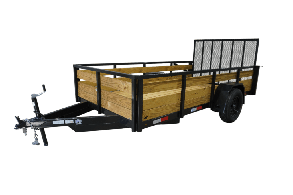 Wood Sided Utility Trailer | Black Powder Coat Finish